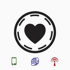 heart in circle icon stock vector illustration flat design