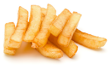 French Fried Potatoes isolated on white background
