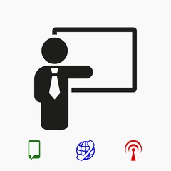teacher and the Board icon stock vector illustration flat design