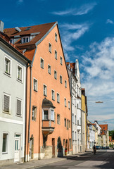 Fototapeta na wymiar Buildings in the Old Town of Regensburg, Germany