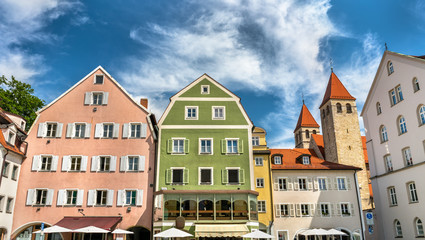 Fototapeta premium Buildings in the Old Town of Regensburg, Germany