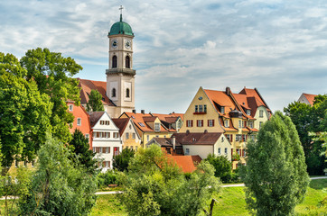 Buildings in the Old Town of Regensburg, Germany - obrazy, fototapety, plakaty