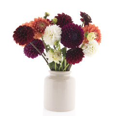 Bouquet colorful Dahlias in vase
