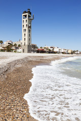 Nules Lighthouse and Mediterranean Sea