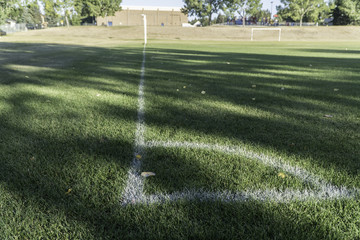 Fototapeta premium soccer field corner markings