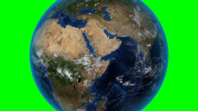 Niger. 3D Earth in space - zoom in on Niger outlined. Green screen background