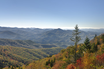 Waterrock Knob on Blue Ridge Parkway in Autumn