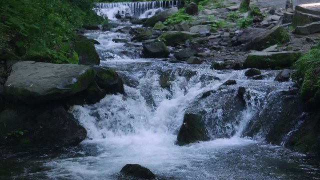 Carpatian waterfall Shipot slow motion, Pylypets, Podobovets,Ukraine
