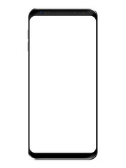 Black smartphone template on white background.