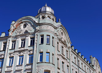 Obraz premium Vintage house wall with turret