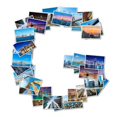 English alphabet letter made of New York photos