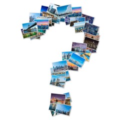 Punctuation mark made of new york photos