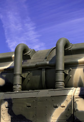 Detail of the launch canister of the missile system
