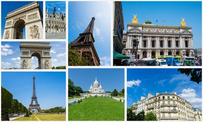 Collage of paris photos collection