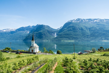Fototapeta premium Church by Fjord