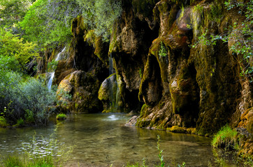 Waterfall and pond in the forest