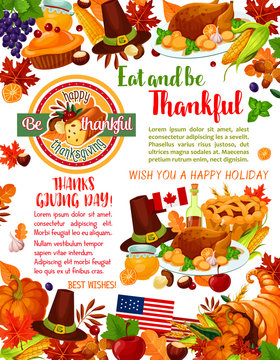Thanksgiving Day holiday greeting banner template