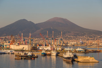 Napoli and volcano Vesuvius