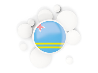 Round flag of aruba with circles pattern