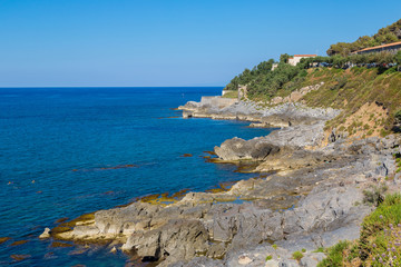 Coast of Cefalu in Sicily, Italy