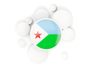 Round flag of djibouti with circles pattern