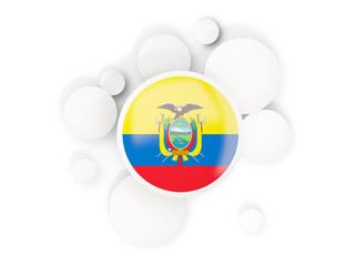 Round flag of ecuador with circles pattern