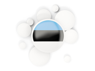 Round flag of estonia with circles pattern