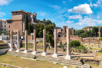 Fototapeta na wymiar Ancient ruins of Forum in Rome