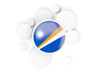 Round flag of marshall islands with circles pattern