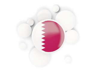 Round flag of qatar with circles pattern