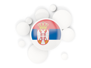 Round flag of serbia with circles pattern