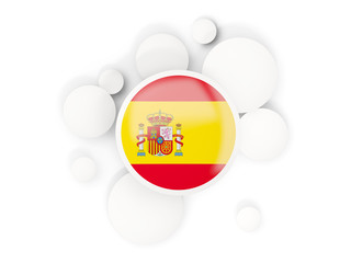 Obraz premium Round flag of spain with circles pattern