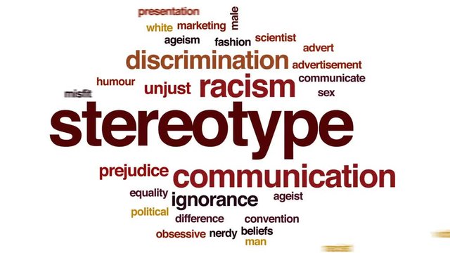 Stereotype animated word cloud, text design animation.