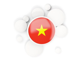 Round flag of vietnam with circles pattern