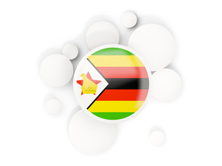 Round flag of zimbabwe with circles pattern