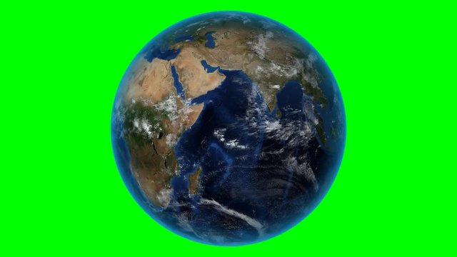 South Africa. 3D Earth in space - zoom in on South Africa outlined. Green screen background