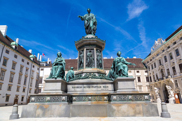 Fototapeta na wymiar Emperor Franz and Hofburg Palace in Vienna