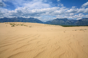 Chara sands and Mountains in Eastern Siberia 