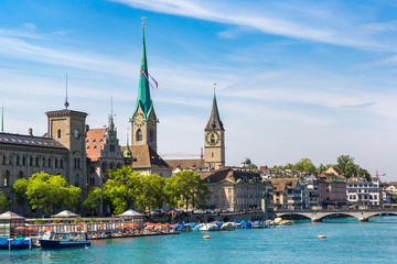 Historical part of Zurich - obrazy, fototapety, plakaty