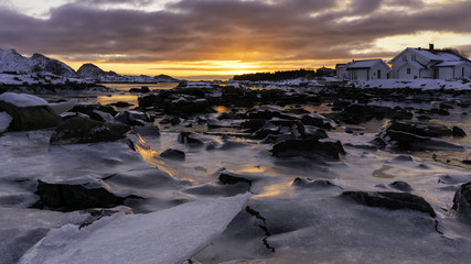 sunrise at Ballstad, lofoten, Norway