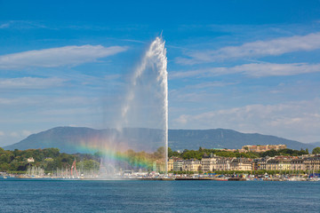Geneva lake and Jet fountain in Geneva