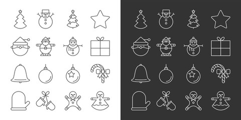 Christmas party and Happy New Year thin line vector icon