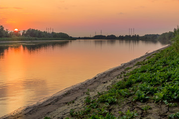 Sunset on the river