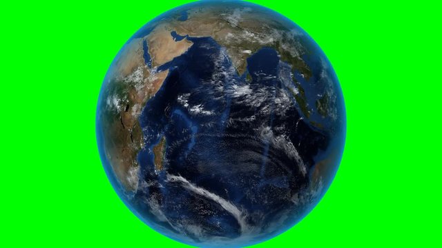 Swaziland. 3D Earth in space - zoom in on Swaziland outlined. Green screen background