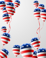 Vector of USA balloons with American flag background for American Labor Day,Memorial Day or Independence day