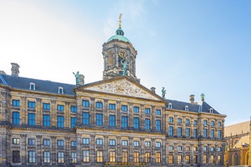 Fototapeta na wymiar The Royal Palace in Amsterdam city, Netherlands