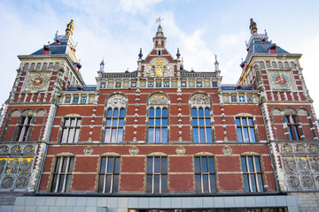 Fototapeta na wymiar Amsterdam Centraal train station in Amsterdam, Netherlands.