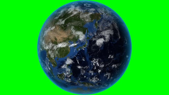 Tajikistan. 3D Earth in space - zoom in on Tajikistan outlined. Green screen background