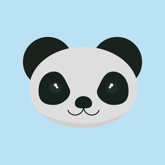 cute panda face cartoon vector