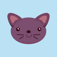 cute cat face cartoon vector